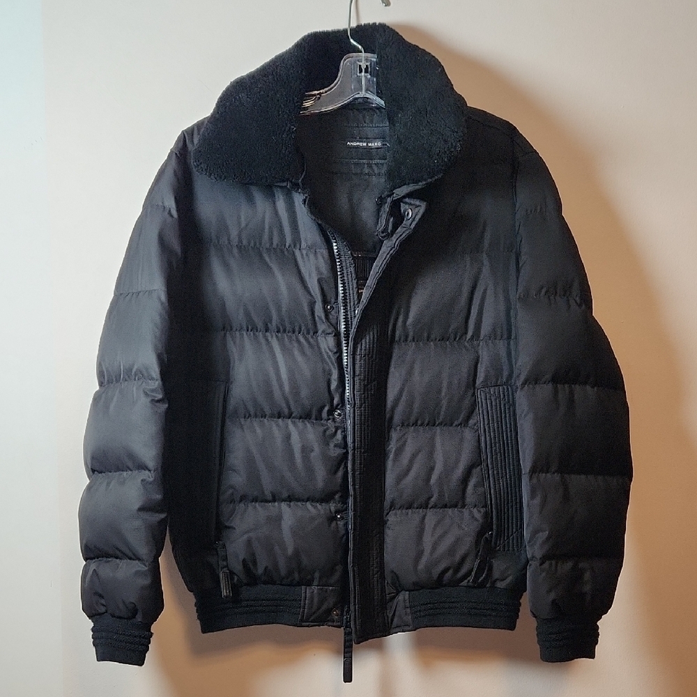 Andrew Marc Men's Black Water Resistant Down Puffer Jacket Sz M